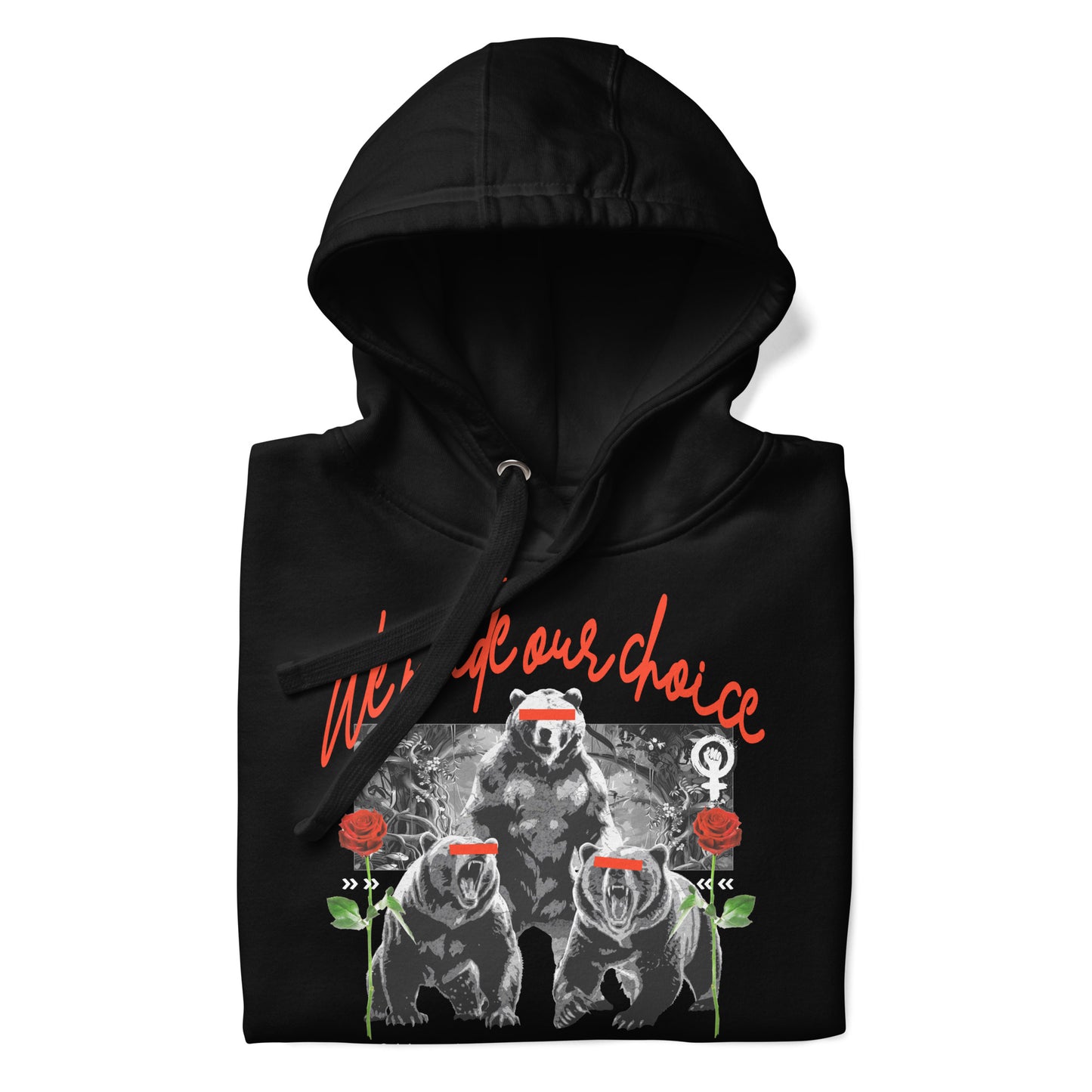 Made Our Choice Censored Bears Hoodie - Black