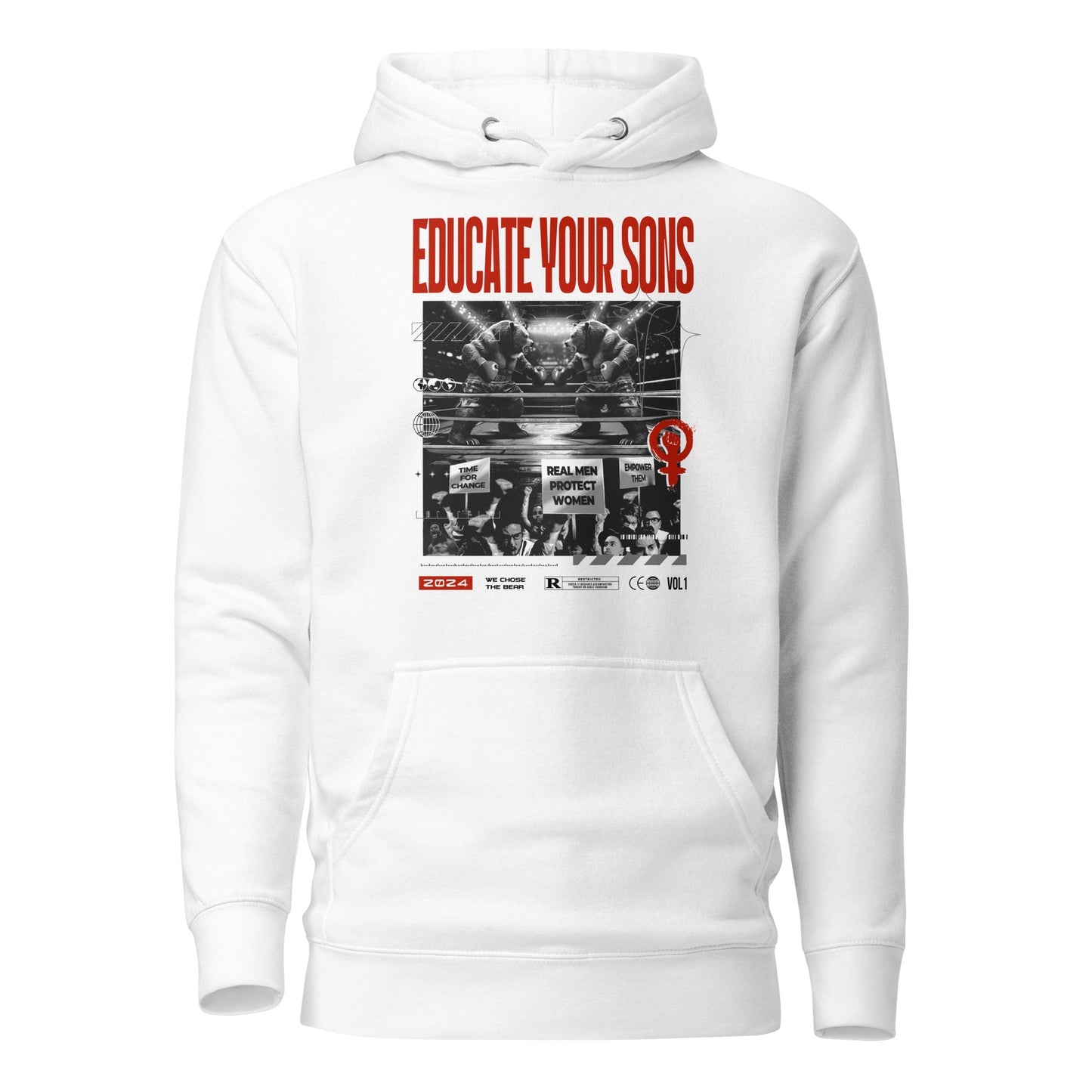 Educate Your Sons Essential Hoodie - White