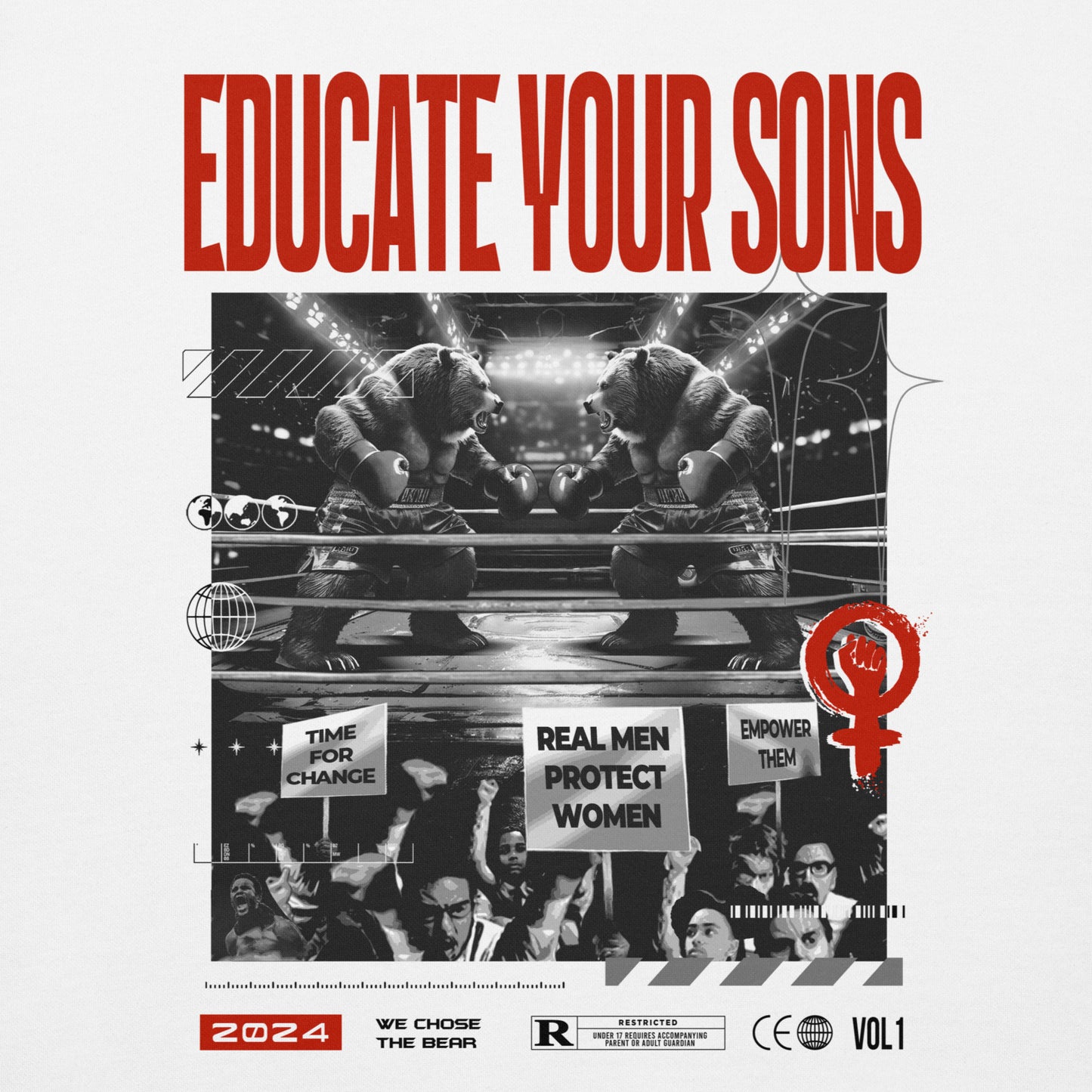 Educate Your Sons Essential Hoodie - White