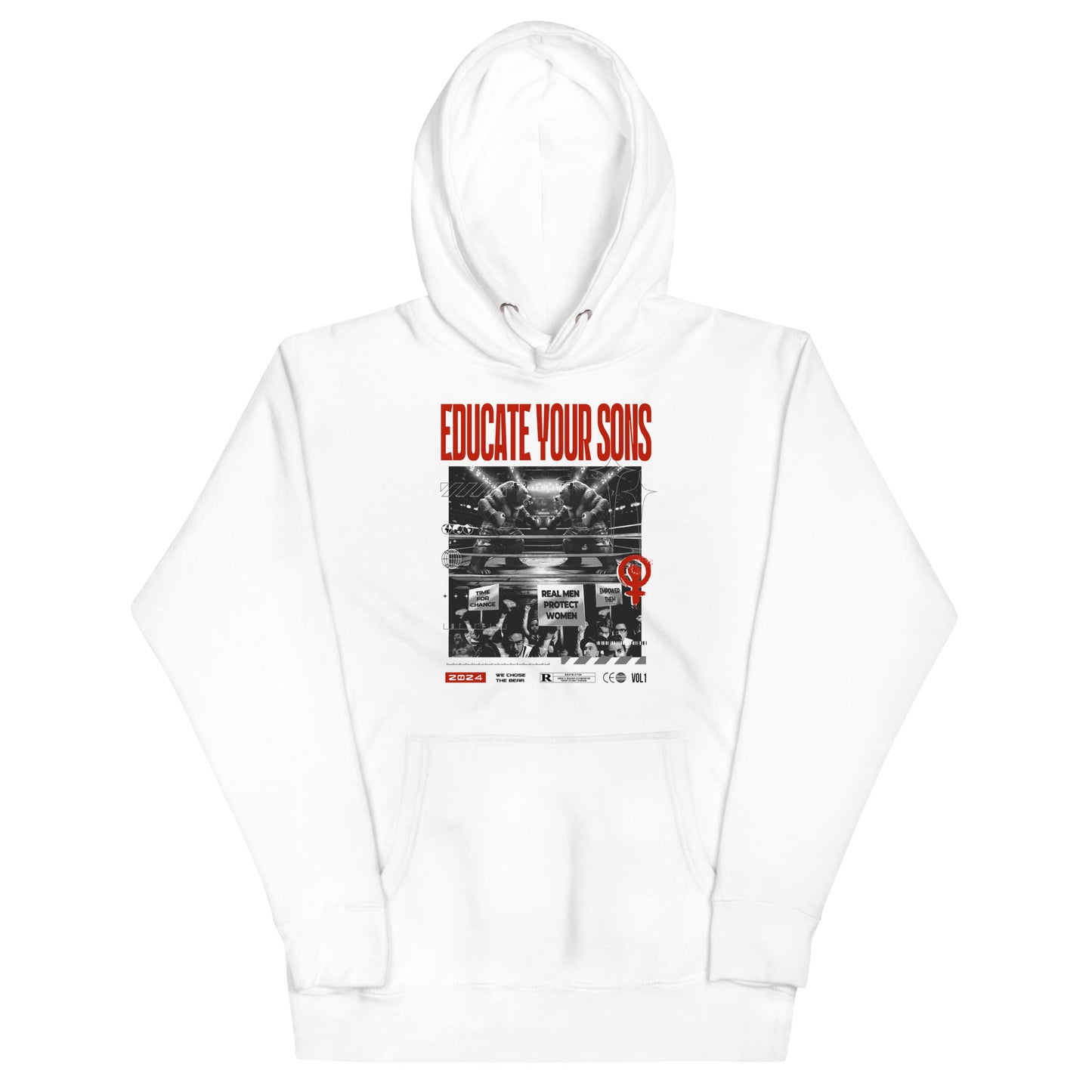 Educate Your Sons Essential Hoodie - White